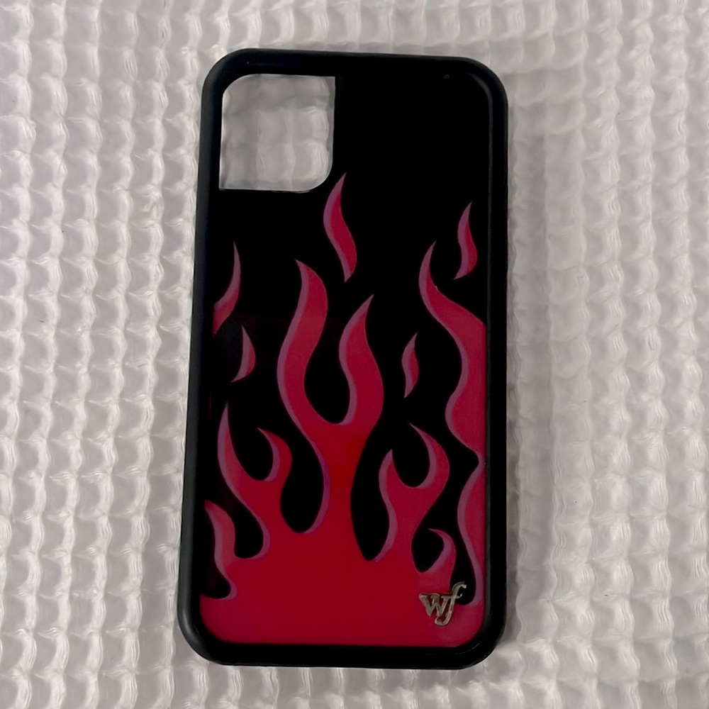 iphone 11 pink and black wildflower flame case